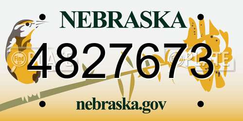 4827673 Nebraska License Plate