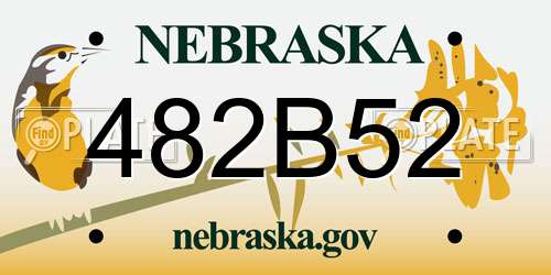 482B52 Nebraska License Plate