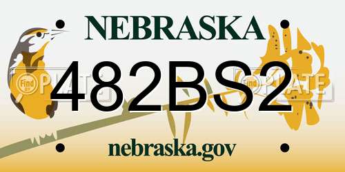 482BS2 Nebraska License Plate