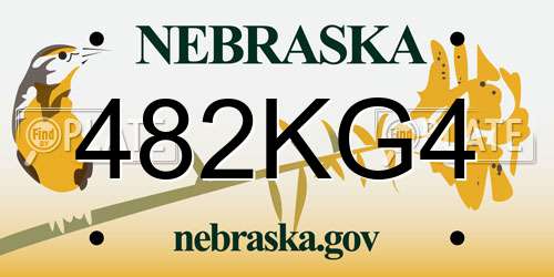 482KG4 Nebraska License Plate
