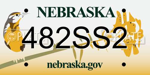 482SS2 Nebraska License Plate