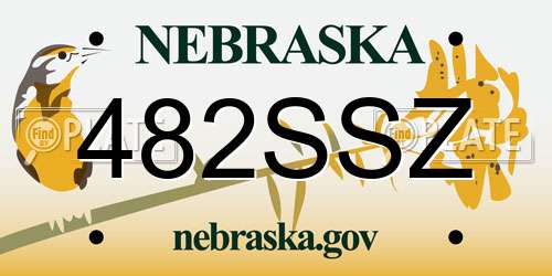 482SSZ Nebraska License Plate