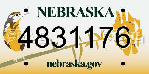 4831176 Nebraska License Plate