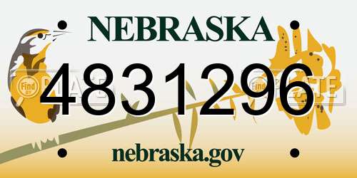 4831296 Nebraska License Plate