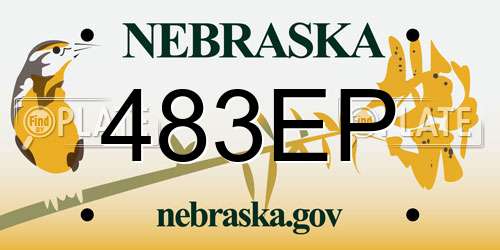 483EP Nebraska License Plate