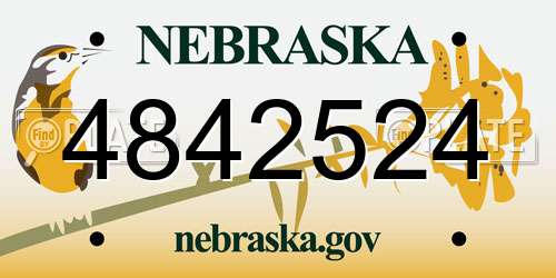4842524 Nebraska License Plate