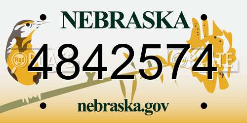 4842574 Nebraska License Plate