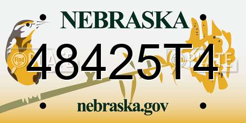 48425T4 Nebraska License Plate
