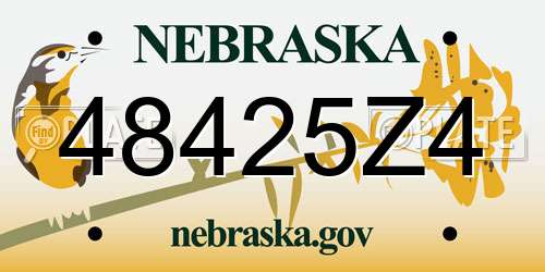 48425Z4 Nebraska License Plate