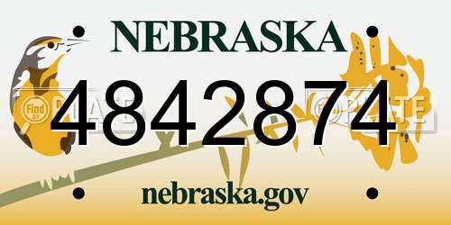 4842874 Nebraska License Plate