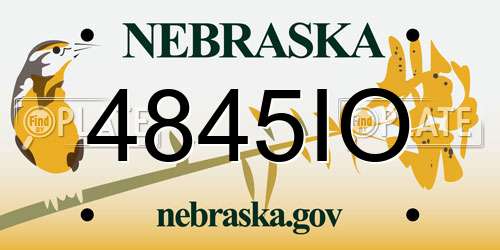 4845IO Nebraska License Plate