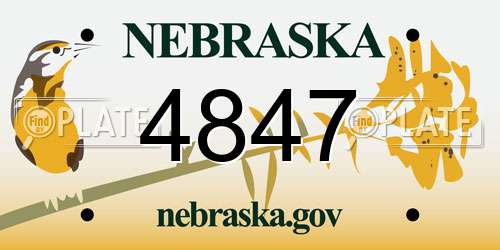 4847 Nebraska License Plate