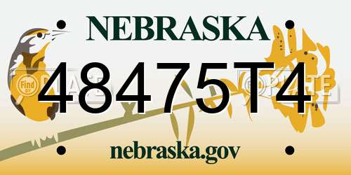 48475T4 Nebraska License Plate