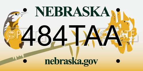 484TAA Nebraska License Plate