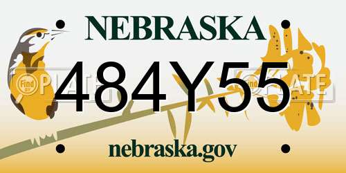 484Y55 Nebraska License Plate