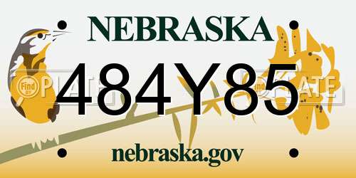 484Y85 Nebraska License Plate