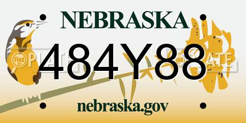 484Y88 Nebraska License Plate