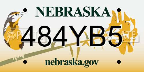 484YB5 Nebraska License Plate
