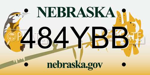 484YBB Nebraska License Plate