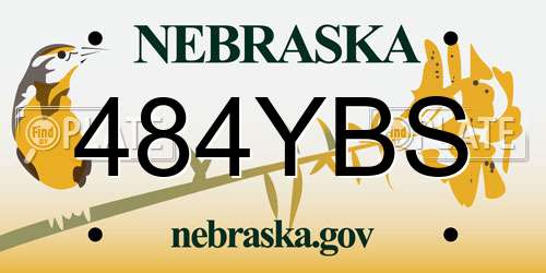 484YBS Nebraska License Plate