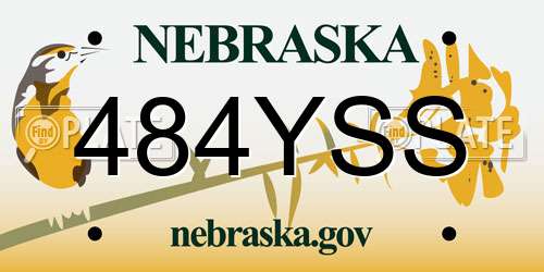 484YSS Nebraska License Plate