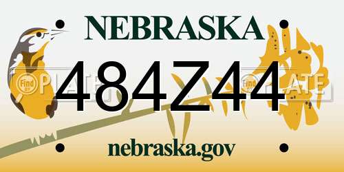 484Z44 Nebraska License Plate