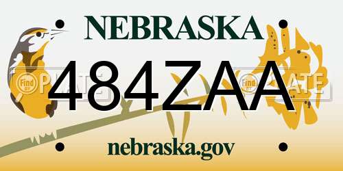 484ZAA Nebraska License Plate