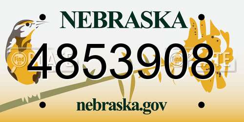 4853908 Nebraska License Plate