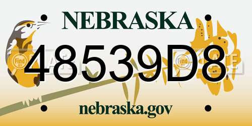 48539D8 Nebraska License Plate