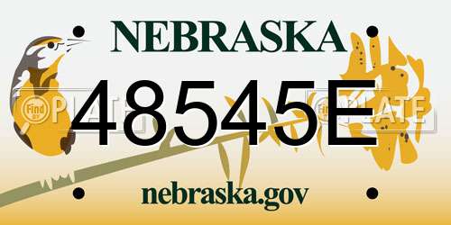 48545E Nebraska License Plate