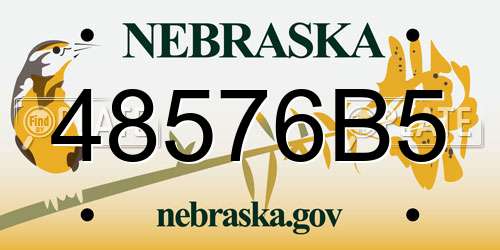 48576B5 Nebraska License Plate