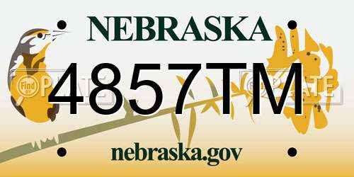 4857TM Nebraska License Plate