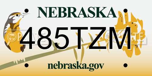 485TZM Nebraska License Plate