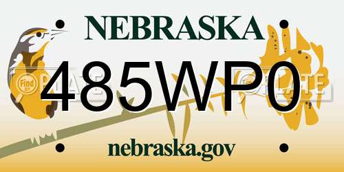 485WP0 Nebraska License Plate