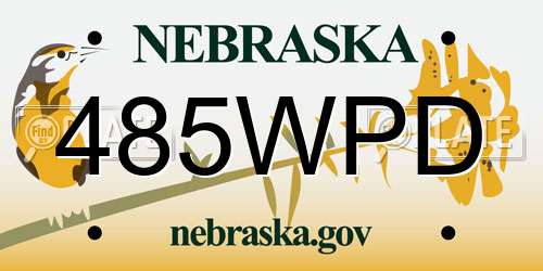 485WPD Nebraska License Plate