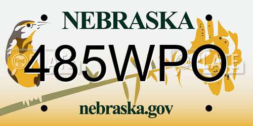 485WPO Nebraska License Plate