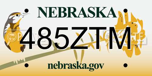 485ZTM Nebraska License Plate