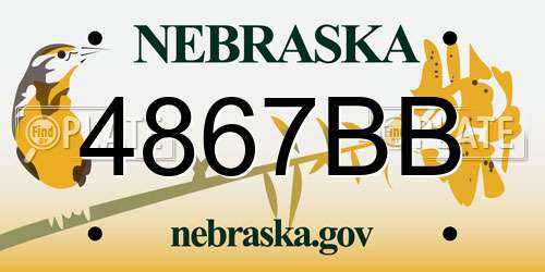 4867BB Nebraska License Plate