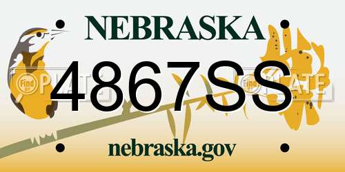 4867SS Nebraska License Plate