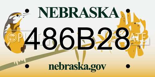 486B28 Nebraska License Plate