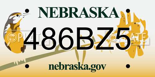 486BZ5 Nebraska License Plate