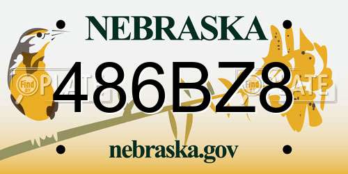 486BZ8 Nebraska License Plate