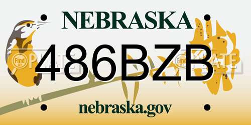 486BZB Nebraska License Plate