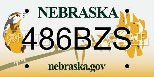 486BZS Nebraska License Plate