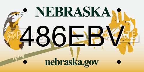 486EBV Nebraska License Plate