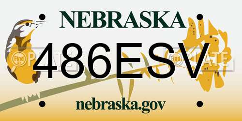 486ESV Nebraska License Plate