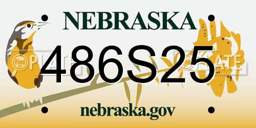 486S25 Nebraska License Plate