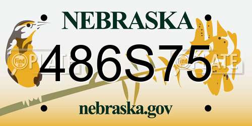 486S75 Nebraska License Plate