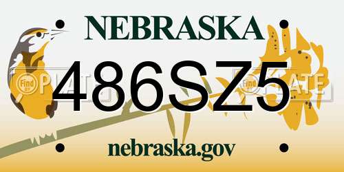 486SZ5 Nebraska License Plate