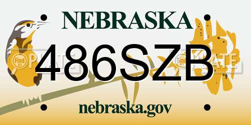 486SZB Nebraska License Plate